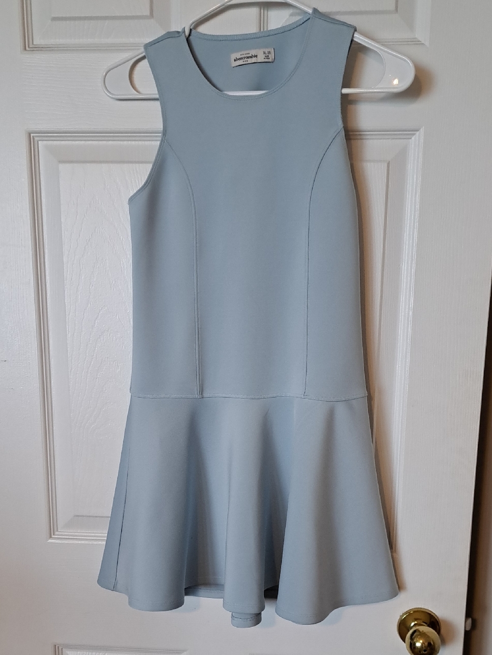 Abercrombie & Fitch Girls Pale Blue Ponte Fit-and-Flare Dress